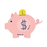 piggy savings money dollar icon vector