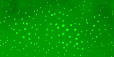 Dark Green vector texture with beautiful stars.