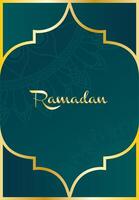 Mandala Ramadan Kareem Pattern With Golden Frame vector