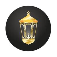 golden lamp Ramadan Kareem decoration vector