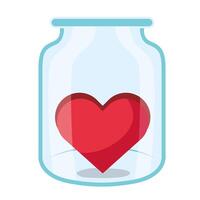 donation jar glass with heart vector