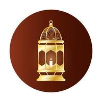 golden lamp Ramadan Kareem decoration vector