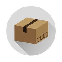Caja de cartón icono aislado del servicio de entrega vector