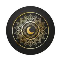 golden mandala Ramadan Kareem decoration vector