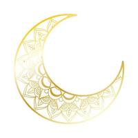 luna dorada ramadan kareem decoración vector