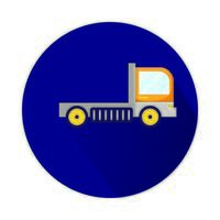 Servicio de entrega de camiones icono aislado vector