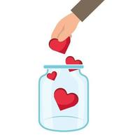 donation jar glass isolated icon vector