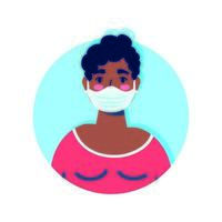 African woman using face mask for covid19 vector