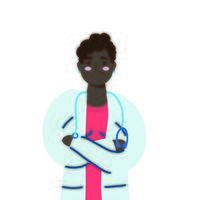 African professional doctor avatar character vector