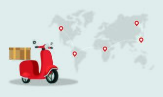 delivery scooter motorcycle isolated icon