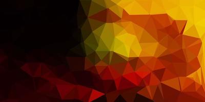 Dark red, yellow vector polygonal pattern.