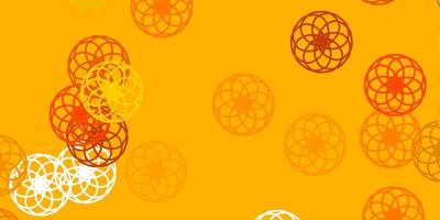 Light Yellow vector background with bubbles.