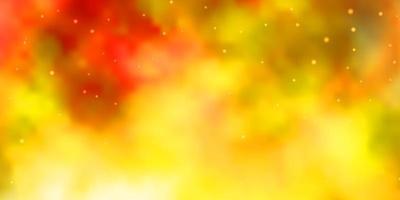 Light Orange vector background with colorful stars.