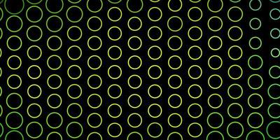 textura de vector verde oscuro con círculos.