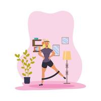 woman practicing exercise sport activity in the house