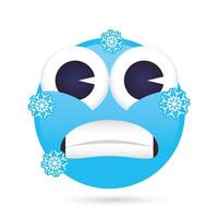 emoji face frozen funny character vector