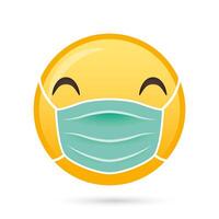 emoji face medical mask funny character vector