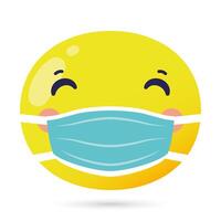 emoji face using medical mask funny character vector