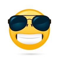 emoji face with sunglasses funny character vector