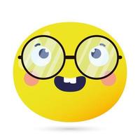 emoji face nerd funny character vector