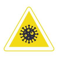 covid19 pandemic particle in triangle signal vector