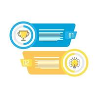 trophy and bulb light infographics statistics flat style icon vector