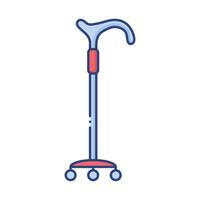 cane disabled tool flat style icon vector