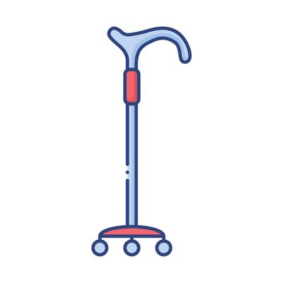 cane disabled tool flat style icon