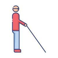 person blind disabled flat style icon vector