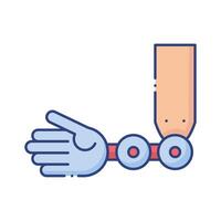 prosthesis of hand flat style icon vector