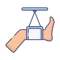 leg break hanging in clinic flat style vector