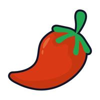 chili pepper hot vegetable flat style icon vector