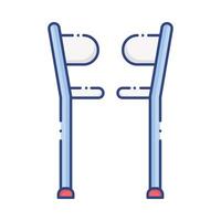 crutches disabled tool flat style icon vector