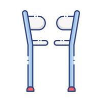 crutches disabled tool flat style icon vector