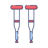 crutches disabled tool flat style icon vector