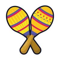 maracas Mexican culture flat style icon vector illustration design