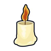 candle fire flame flat style vector