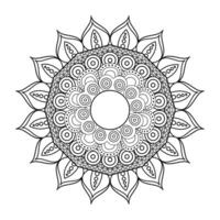 floral mandala Diwali decoration drawn monochrome icon vector illustration design