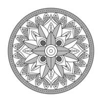 floral mandala Diwali decoration drawn monochrome icon vector illustration design