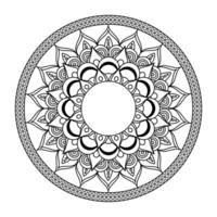 floral mandala Diwali decoration drawn monochrome icon vector illustration design