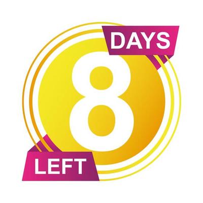 eight days sale countdown badge circular