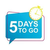 five days to go sale countdown badge with chronometer vector