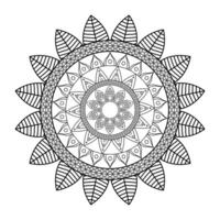 floral mandala Diwali decoration drawn monochrome icon vector illustration design