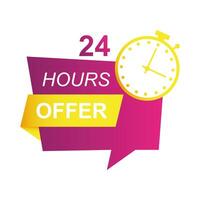 24 hours sale countdown badge with chronometer vector