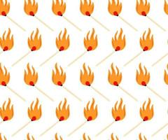 Burning match with fire seamless pattern vector