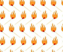 Burning match with fire seamless pattern vector