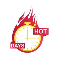 hot days sale countdown badge with chronometer vector