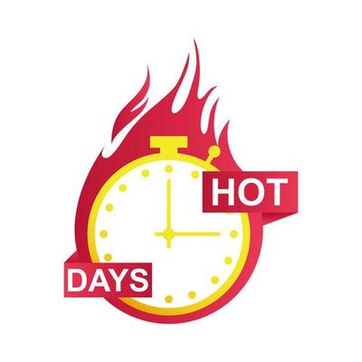 hot days sale countdown badge with chronometer