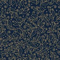 Luxury gold Cute vector leaf seamless pattern