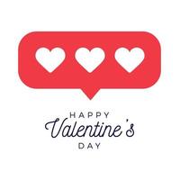 Valentine red heart Like counter greeting design vector